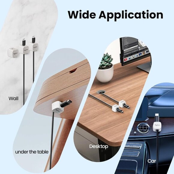 6 Pack Magnetic Cord Organizer, Cable Management Clips for Desk Phone Charging C - Picture 4 of 7